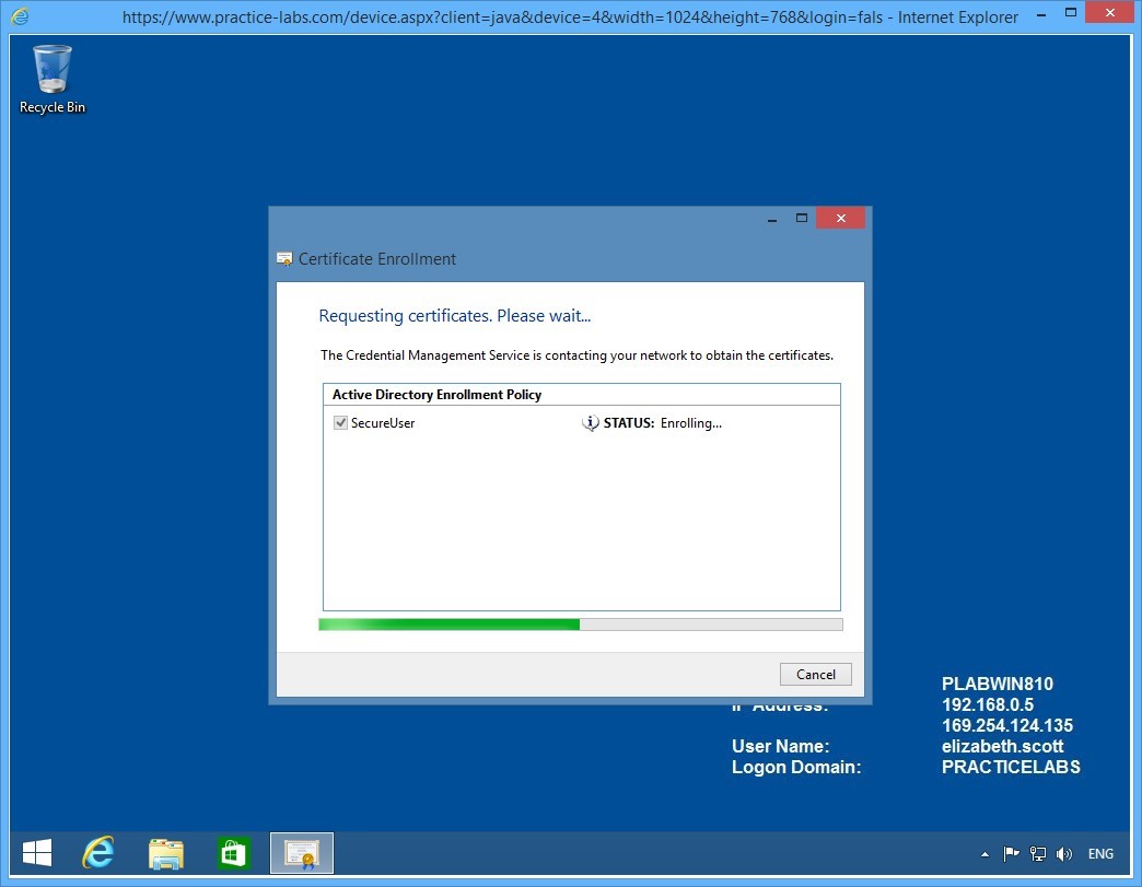 Practice Labs screenshot.